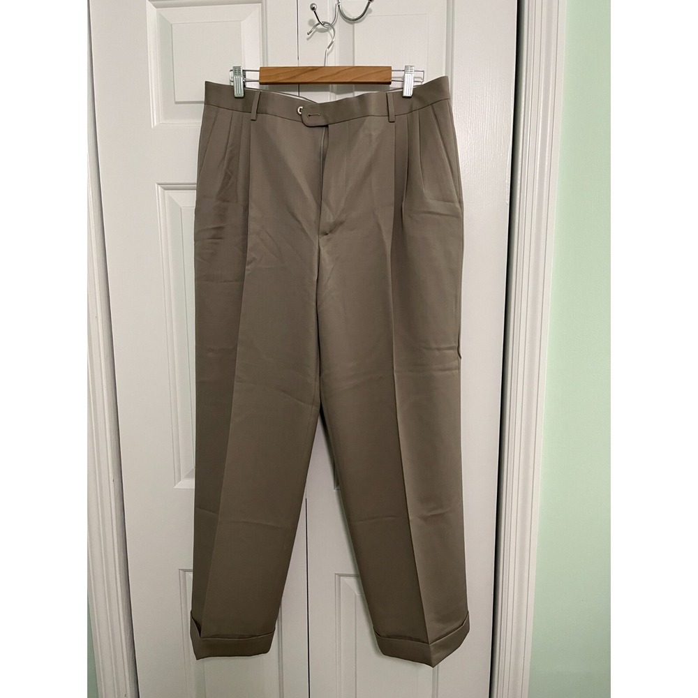 Zanella Brown Beige Pants Size 35 by 28.5‎ inner seam length Mens trousers dress